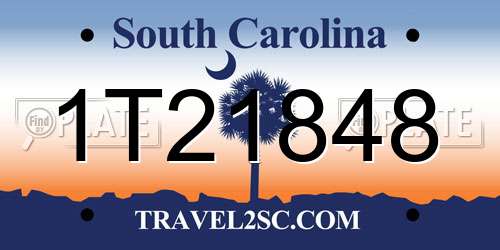 1T21848 South Carolina License Plate