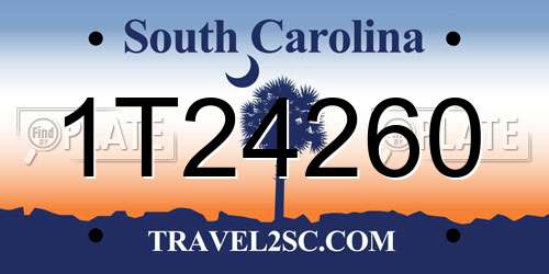 1T24260 South Carolina License Plate