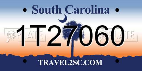 1T27060 South Carolina License Plate