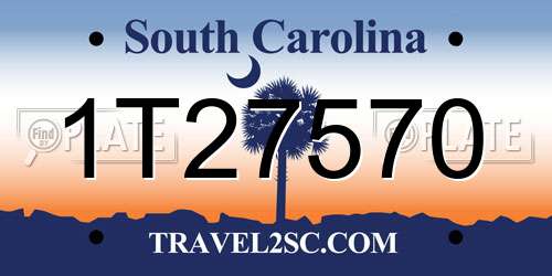 1T27570 South Carolina License Plate