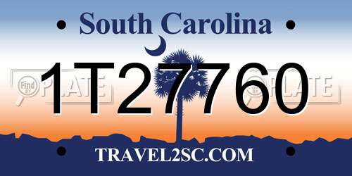 1T27760 South Carolina License Plate