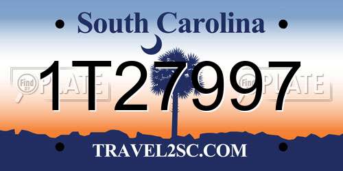 1T27997 South Carolina License Plate