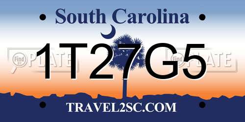 1T27G5 South Carolina License Plate