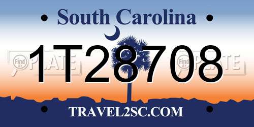 1T28708 South Carolina License Plate