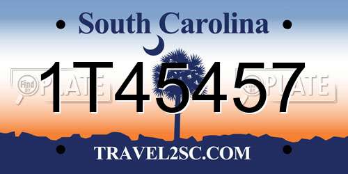1T45457 South Carolina License Plate
