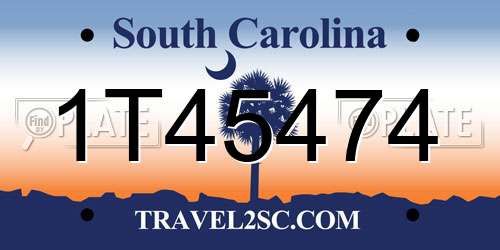1T45474 South Carolina License Plate