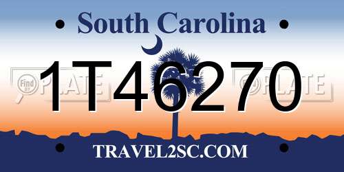 1T46270 South Carolina License Plate