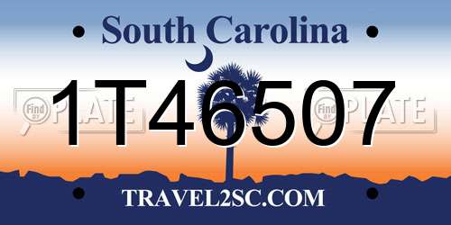 1T46507 South Carolina License Plate