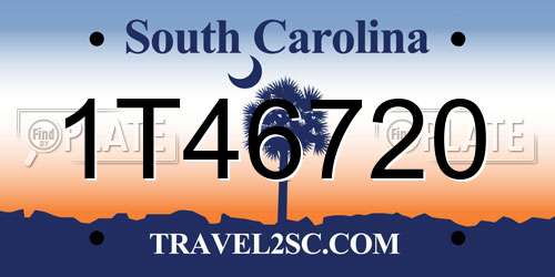 1T46720 South Carolina License Plate