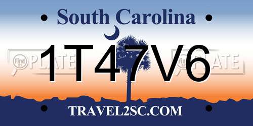 1T47V6 South Carolina License Plate