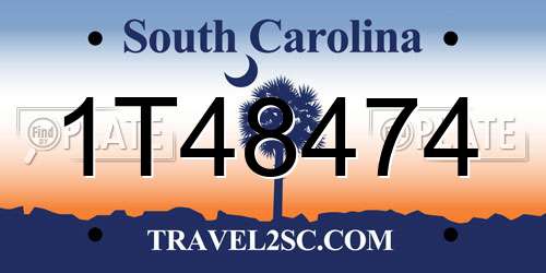 1T48474 South Carolina License Plate