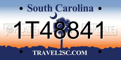 1T48841 South Carolina License Plate
