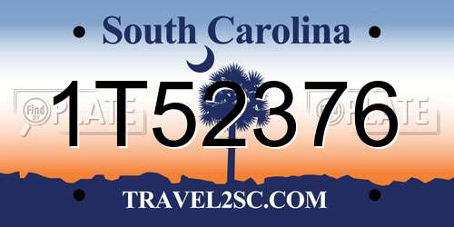 1T52376 South Carolina License Plate