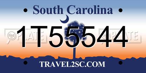 1T55544 South Carolina License Plate