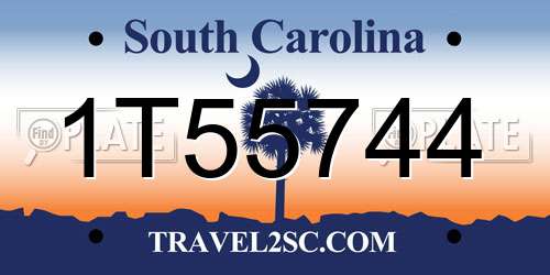 1T55744 South Carolina License Plate