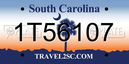1T56107 South Carolina License Plate