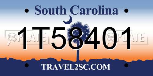 1T58401 South Carolina License Plate