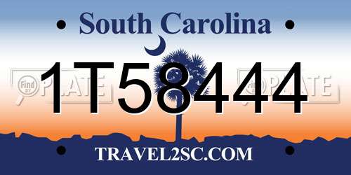 1T58444 South Carolina License Plate
