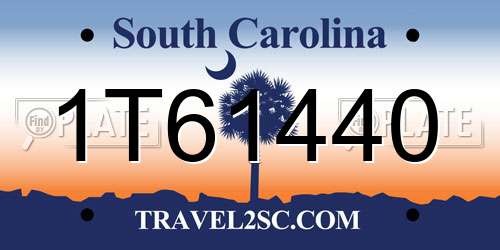 1T61440 South Carolina License Plate