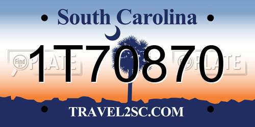 1T70870 South Carolina License Plate