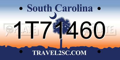 1T71460 South Carolina License Plate