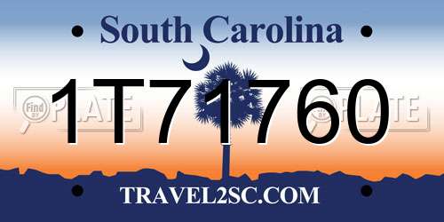 1T71760 South Carolina License Plate