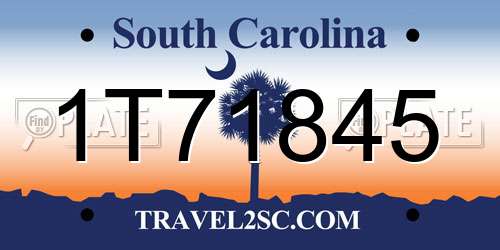 1T71845 South Carolina License Plate