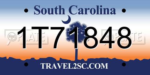 1T71848 South Carolina License Plate