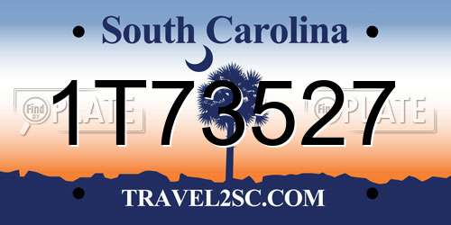 1T73527 South Carolina License Plate