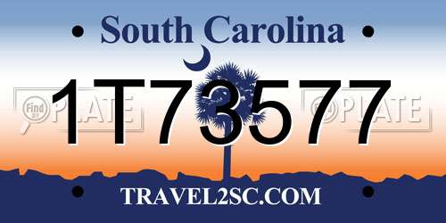 1T73577 South Carolina License Plate