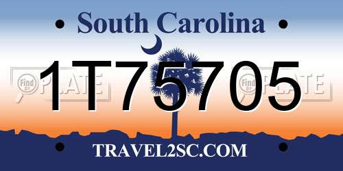 1T75705 South Carolina License Plate