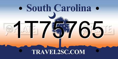 1T75765 South Carolina License Plate