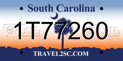 1T77260 South Carolina License Plate