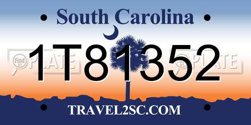 1T81352 South Carolina License Plate