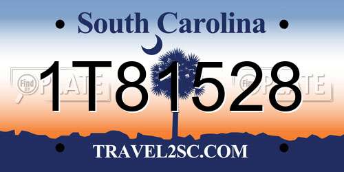 1T81528 South Carolina License Plate