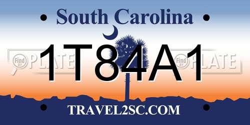 1T84A1 South Carolina License Plate