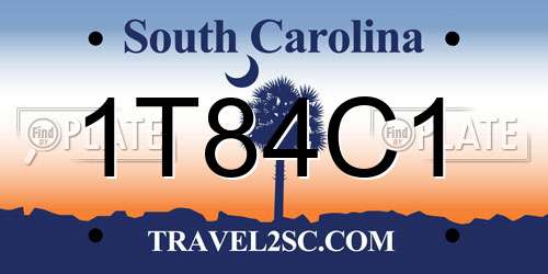 1T84C1 South Carolina License Plate