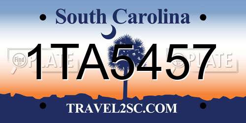 1TA5457 South Carolina License Plate