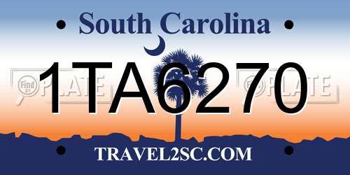 1TA6270 South Carolina License Plate