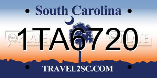 1TA6720 South Carolina License Plate