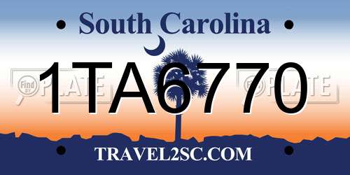 1TA6770 South Carolina License Plate