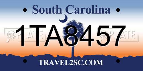 1TA8457 South Carolina License Plate