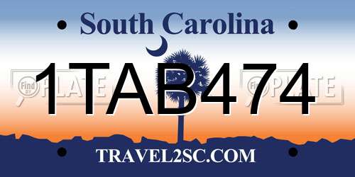 1TAB474 South Carolina License Plate