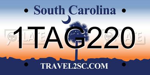 1TAG220 South Carolina License Plate