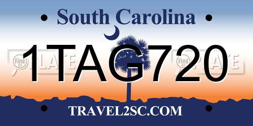 1TAG720 South Carolina License Plate