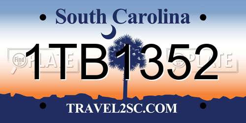 1TB1352 South Carolina License Plate