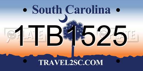 1TB1525 South Carolina License Plate