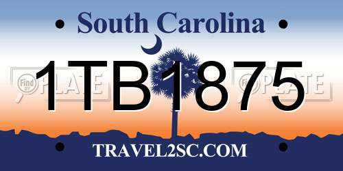 1TB1875 South Carolina License Plate