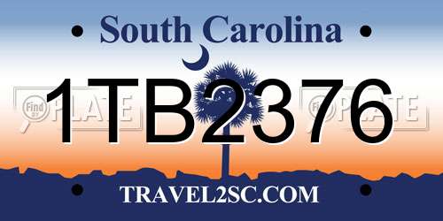 1TB2376 South Carolina License Plate
