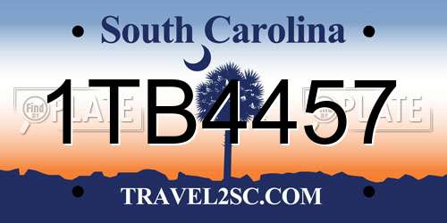 1TB4457 South Carolina License Plate
